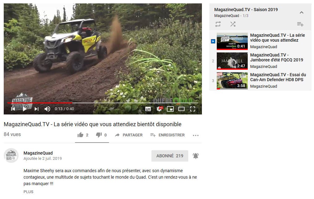 Découvrez et abonnez-vous MagazineQuad.TV dès aujourd'hui !