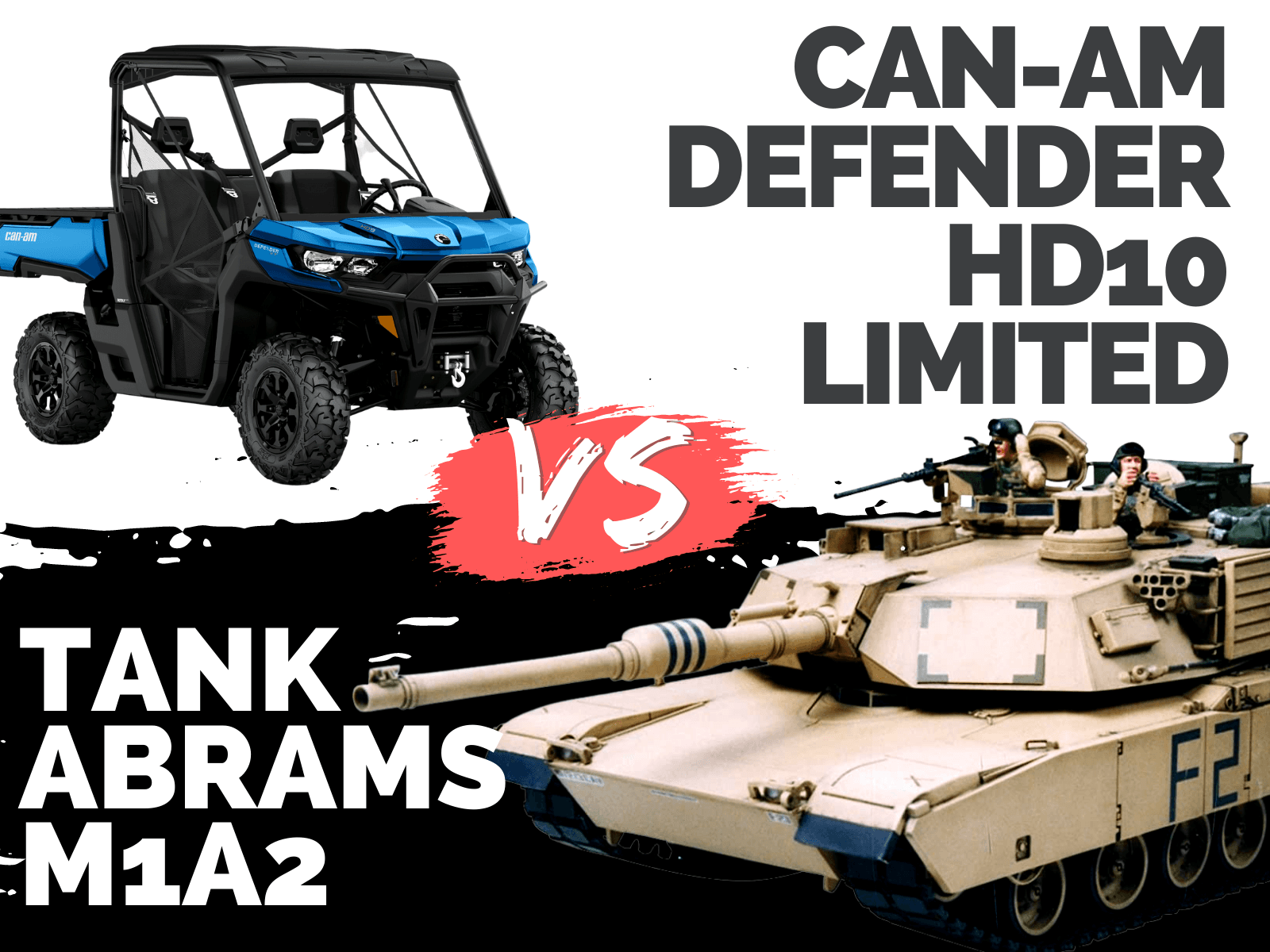Duel of the day: 2021 Can-Am Defender HD10 Limited VS 2020 Abrams M1A2 Tank