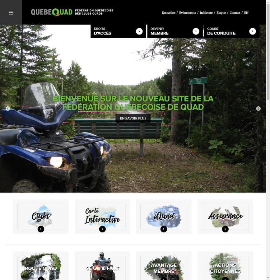 La Fédération Québécoise des Clubs Quads (FQCQ) a mis en ligne son tout nouveau site web