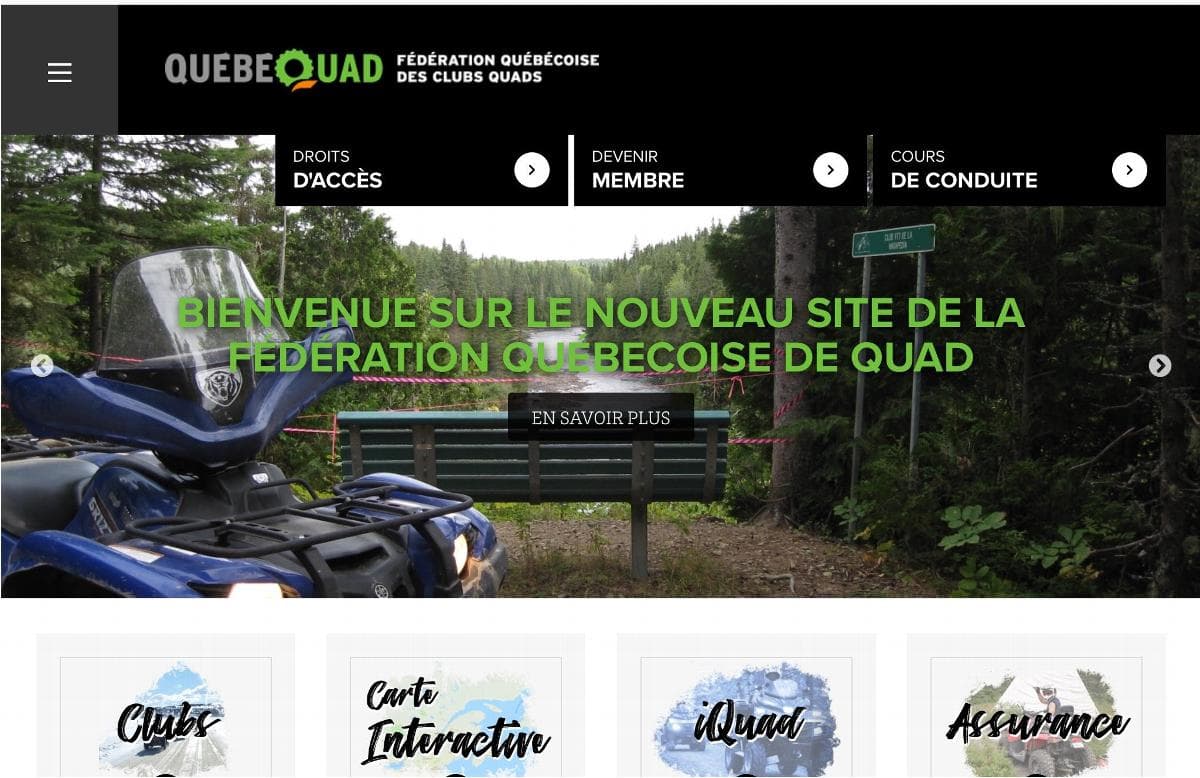 La Fédération Québécoise des Clubs Quads (FQCQ) a mis en ligne son tout nouveau site web
