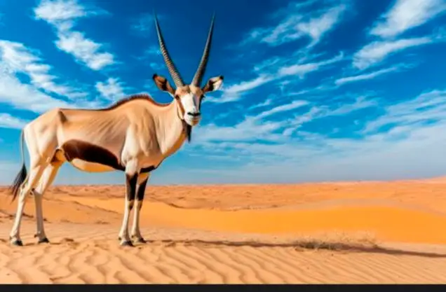 Algazelle oryx antelope adapted to desert environments