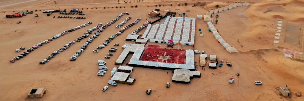  Bivouac camp of the Roses des Sables Rally in the desert