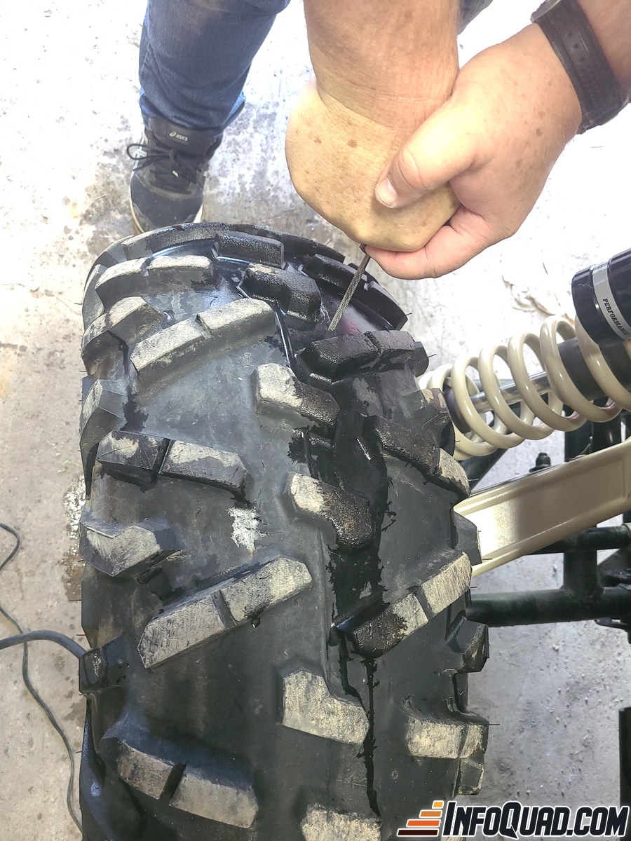 Repairing a flat tire