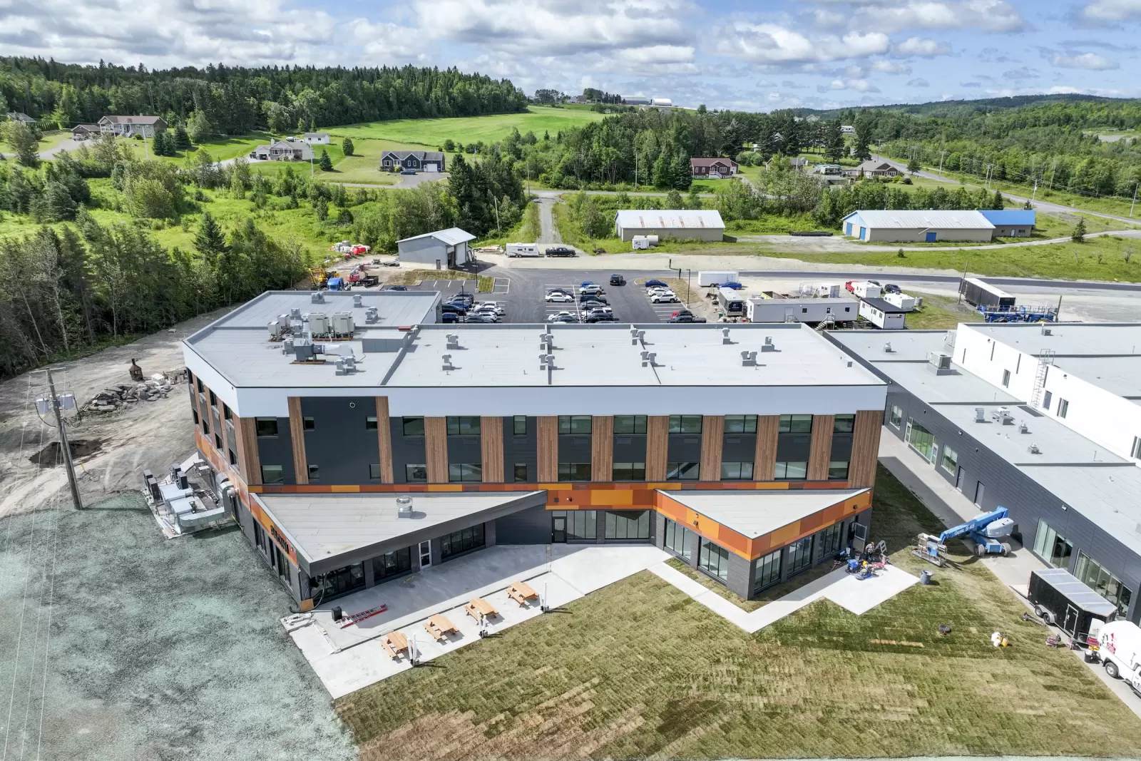 Aerial view of the hotel and its surroundings